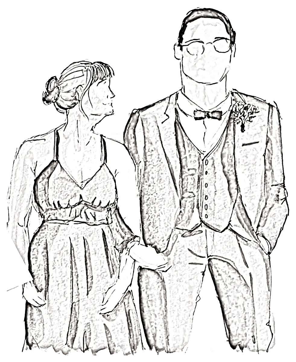 Croquis en cours de Corine et Tom