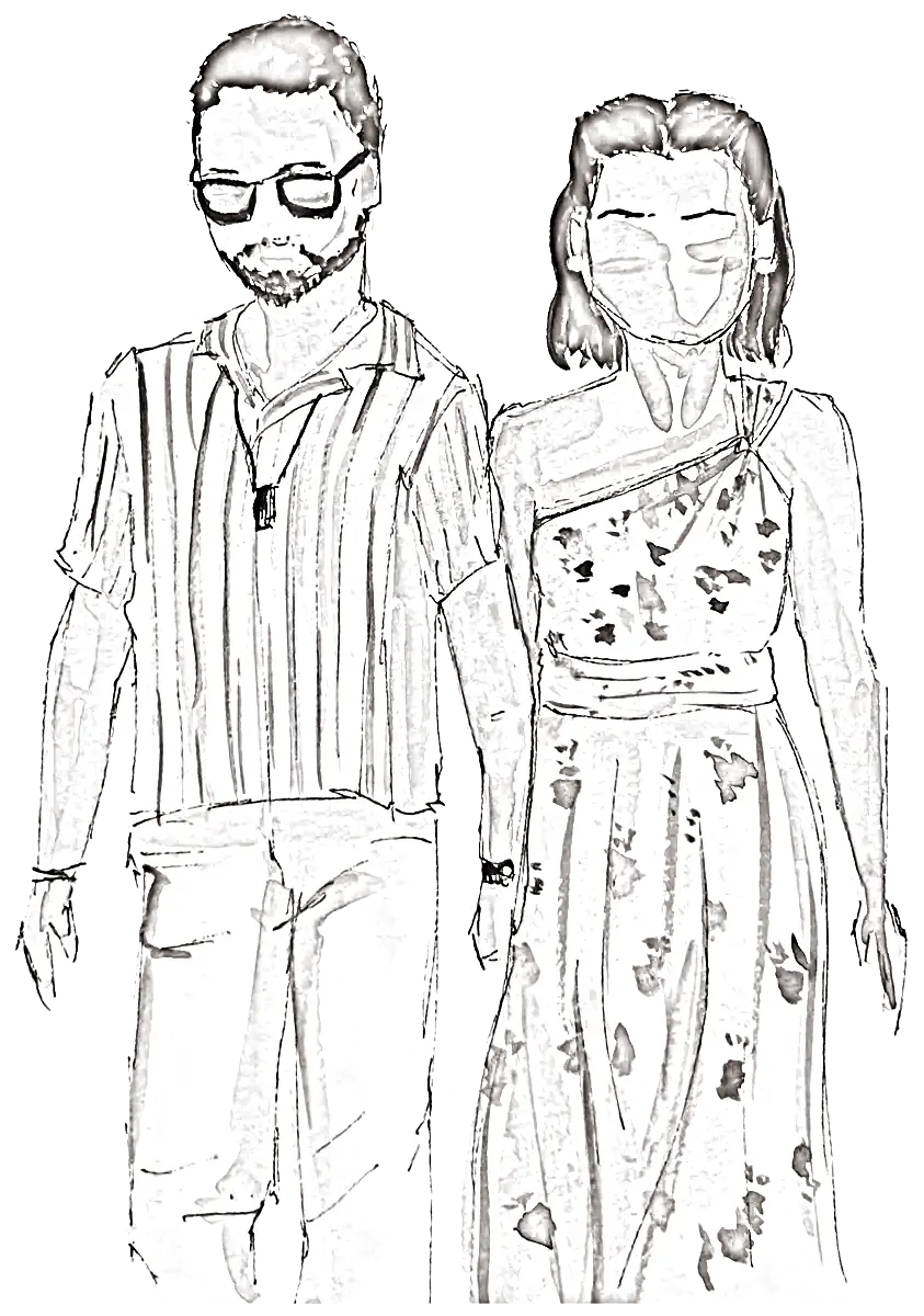 Croquis en cours de Greg et Chloé